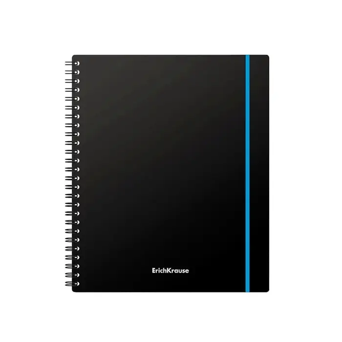 Тетрадь на спирали ErichKrause. Accent А5, 80 листов, в клетку, пластиковая обложка, на резинке, блок офсет, МИКС