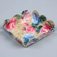 Коробка для печенья, кондитерская упаковка с пластиковой крышкой, «Для тебя», 10.5 х 10.5 х 3 см