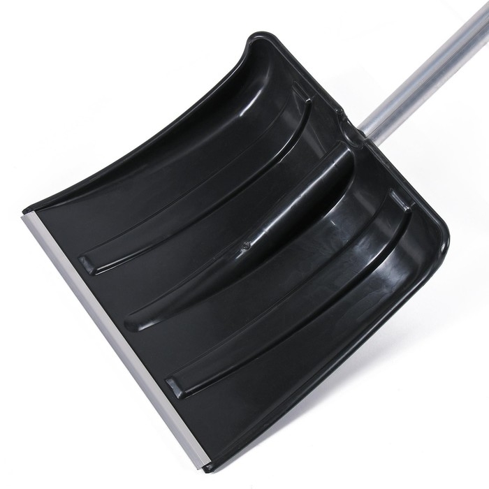 Лопата для уборки снега, автомобильная, пластиковый ковш 380 × 370 мм, алюминиевая планка, алюминиевый черенок, с ручкой Лопата для уборки снега, автомобильная, пластиковый ковш 380 × 370 мм, алюминиевая планка, алюминиевый черенок, с ручкой