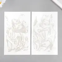 Переводная тату на тело «Китайский воин с веером», 18×11 см