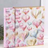 Фотоальбом на 200 фото 13х18 см "Воздушные сердца" в коробке 5,5х23,5х29,5 см