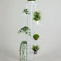 Подставка для цветов Greengo, 8 полок, 43&times;22&times;141 см, напольная, металл, белая