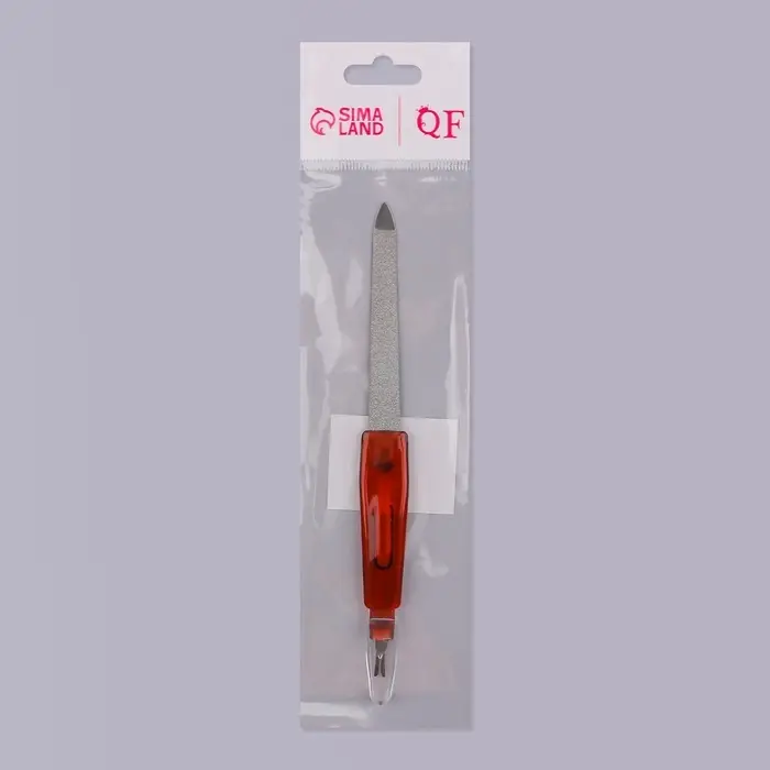 Пилка-триммер металлическая для ногтей, с защитным колпачком, 16 см, цвет янтарный