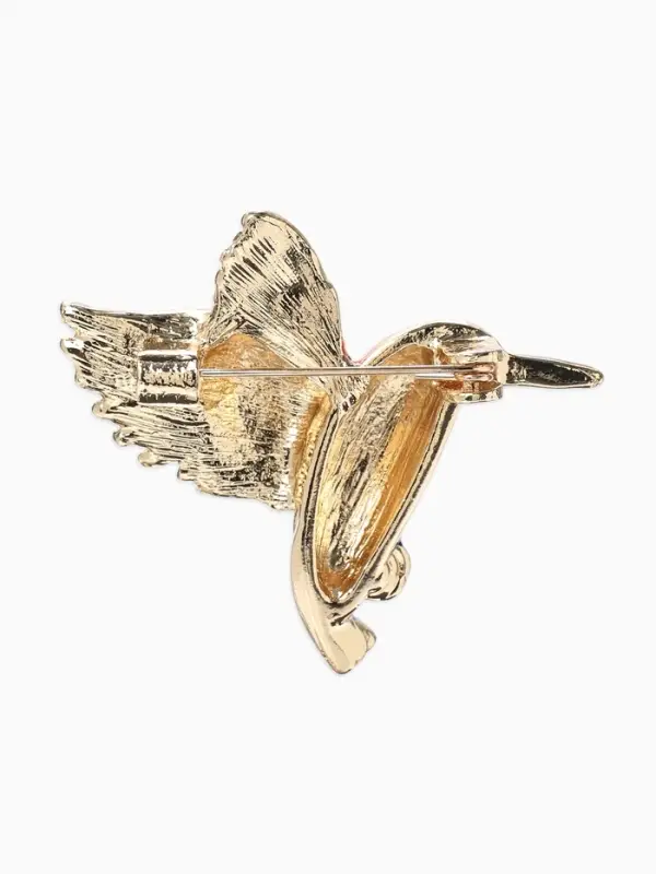 Брошь &laquo;Птица&raquo; колибри, цветная в золоте