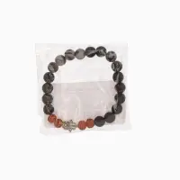 Браслет "Хамса" лава, рудракша, длина 18 см, цв. чёрный, коричневый Браслет "Хамса" лава, рудракша, длина 18 см, цв. чёрный, коричневый