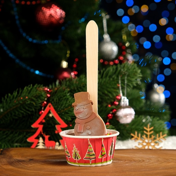 Новый год. Фигурный шоколад Новый год. Фигурный шоколад "Горячий шоколад с маршмеллоу "Снеговик", 65 г