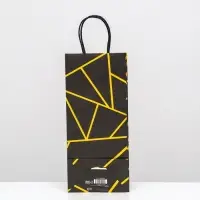 Пакет крафт под бутылку «Геометрия», 14×8×32 см