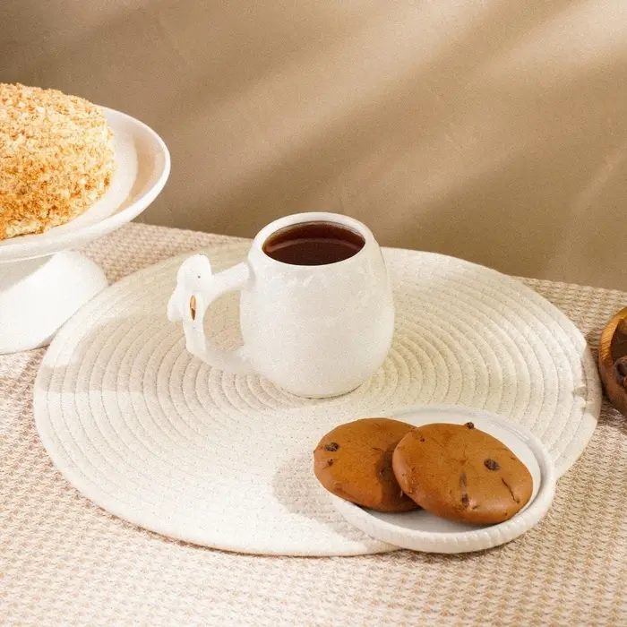 Кружка SL Home &laquo;Пасхальные кролики&raquo;, 500 мл, доломит, белая