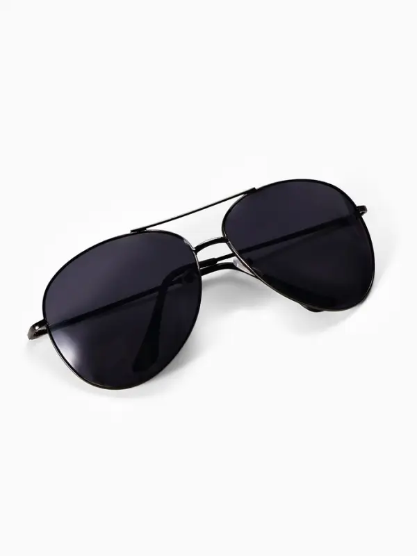 Очки солнцезащитные &laquo;OneSun. Авиаторы&raquo;, UV 400, линза 5.5&times;6.5 см дужка 12 см, ширина 14 см, чёрные