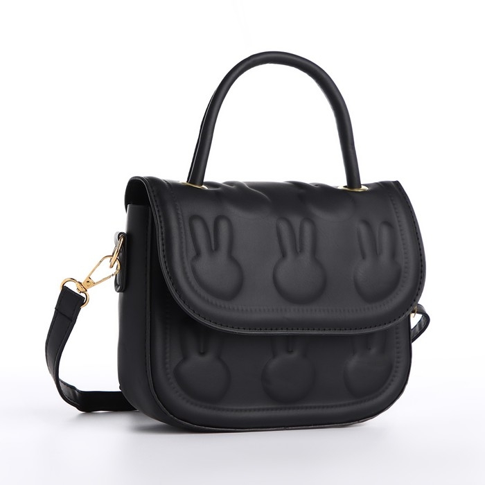 Сумка молодёжная на магните, цвет чёрный Сумка молодёжная на магните, цвет чёрный