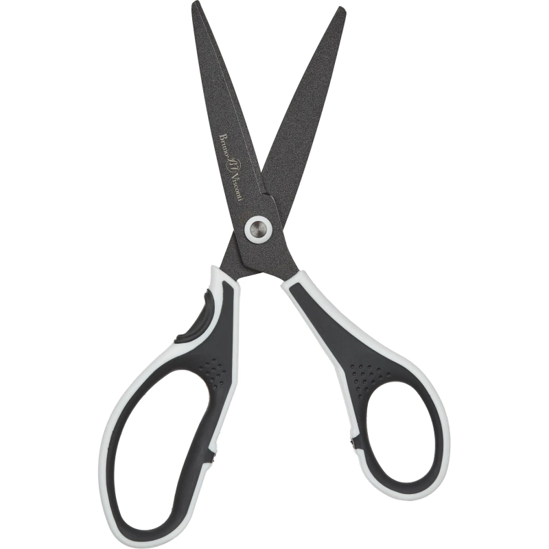Ножницы Bruno Visconti FINECUT 210мм, тефл.покр,прорезин. ручки,ч/б,60-0026