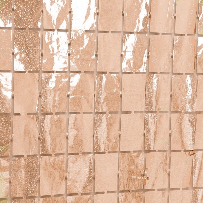 Праздничный занавес голография, 100 &times; 200 см., цвет розово-золотой