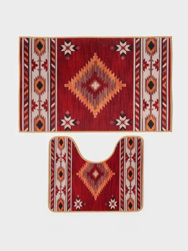 Набор ковриков для ванной и туалета Доляна &laquo;Мира&raquo;, 2 шт., 50&times;80 см, 50&times;40 см