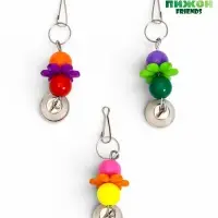 Игрушка для птиц "Цветочек" с шариками, 10 х 3 см, микс цветов