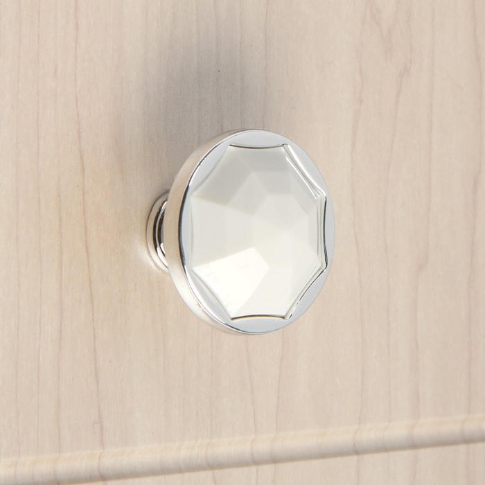 Ручка-кнопка CAPPIO РК046, d=38 мм, пластик, цвет хром, 8 шт. Ручка-кнопка CAPPIO РК046, d=38 мм, пластик, цвет хром, 8 шт.