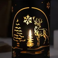 Светодиодная фигура &laquo;Лесная поляна&raquo;, 12.3&times;21 см, 1 LED, от батареек АААх3, свечение тёплое белое