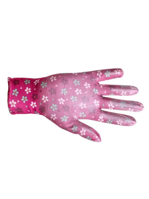 Перчатки нейлоновые, с ПВХ обливом, размер 8, МИКС, &laquo;Цветы&raquo;, Greengo