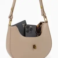 Сумка женская багет TEXTURA на молнии, 24&times;6&times;14 см, бежевая