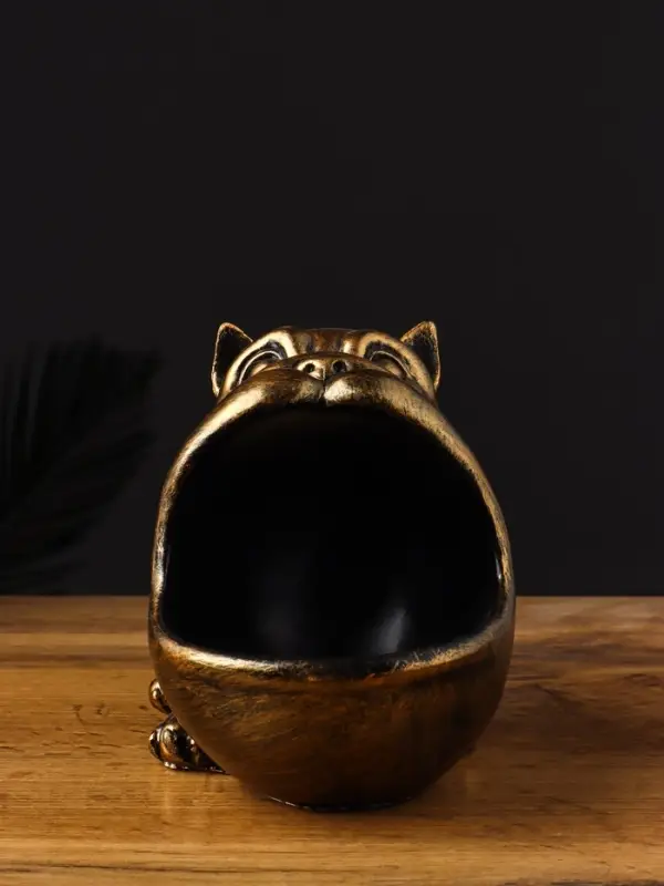 Подставка для мелочей "Бульдог" 15х20х11 см, золото