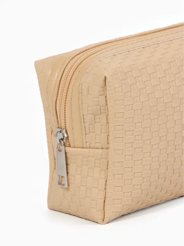 Косметичка дор Плетенка, 16*5*10, отдел на молнии, св. бежевый