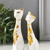 Набор фигурок 2 шт. керамика &laquo;Love - коты&raquo;, 11 см, белый