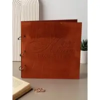 Книга пожеланий в деревянной обложке &laquo;Кольца&raquo;, 21&times;21 см