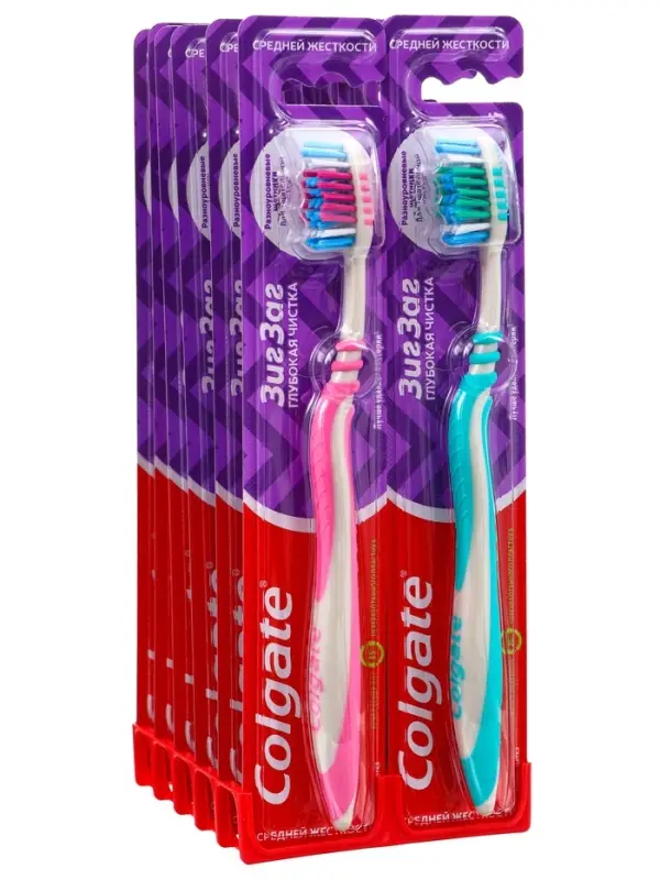Зубная щётка Colgate &laquo;ЗигЗаг&raquo;, средней жесткости