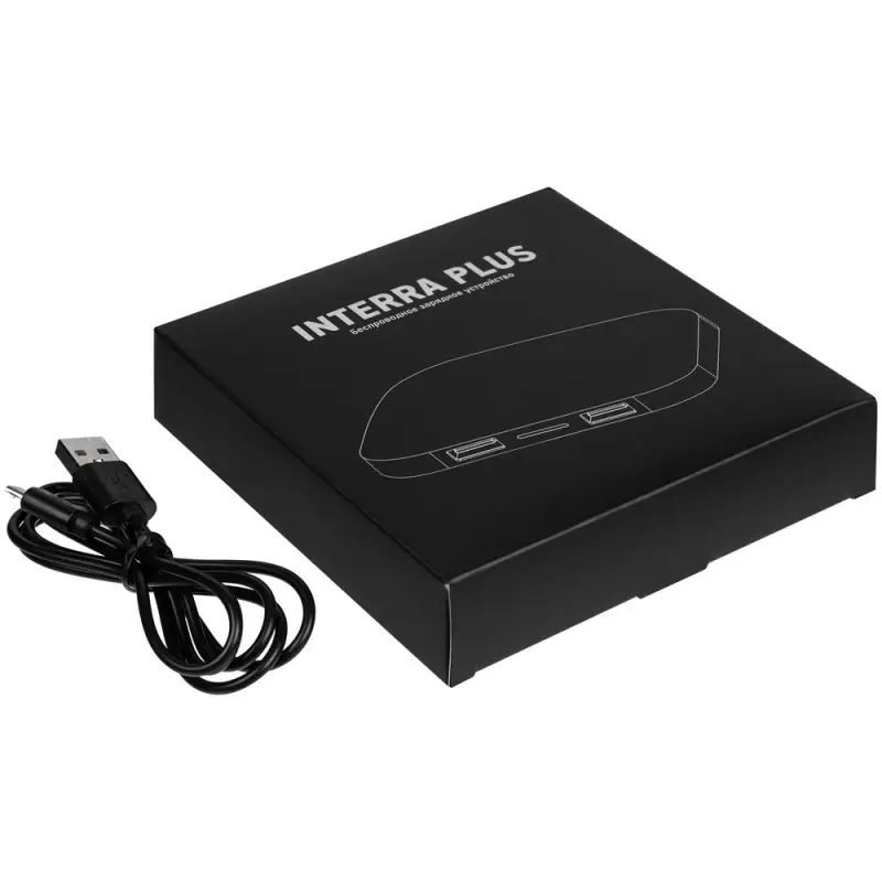 Беспроводное зарядное устройство Interra Plus, черное Беспроводное зарядное устройство Interra Plus, черное