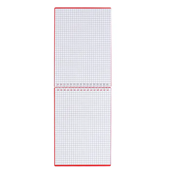 Блокнот А5 80л кл на гребне CANVAS Красный, пласт обл, бл офс