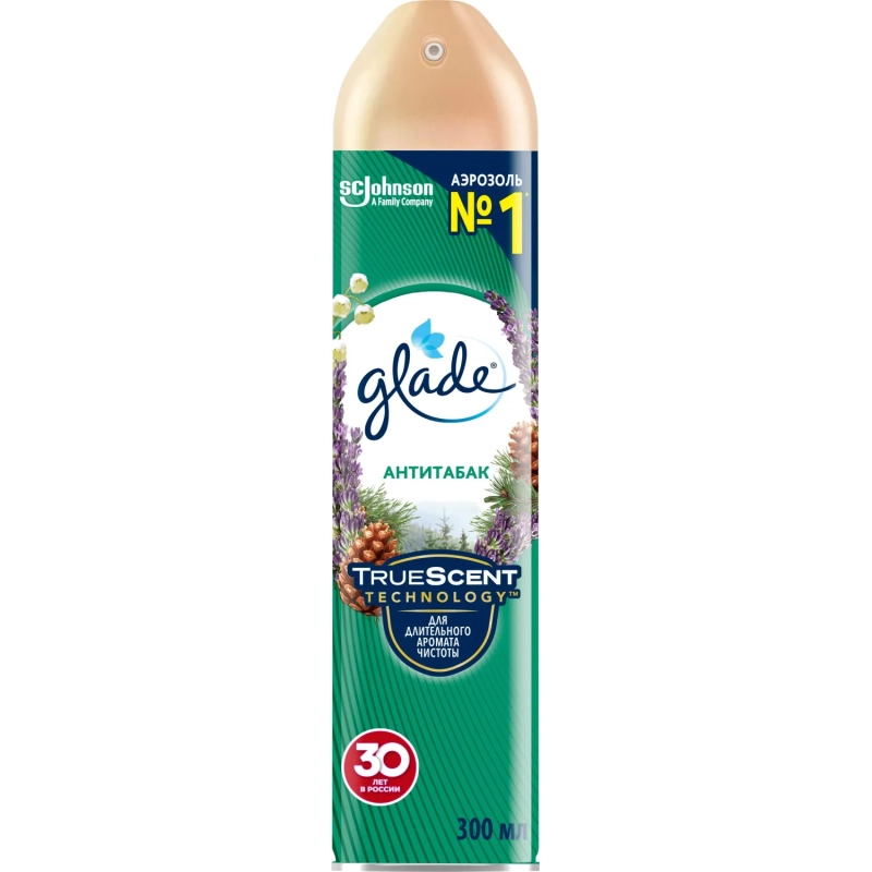 Освежитель воздуха Glade Аэрозоль Антитабак, 300 мл