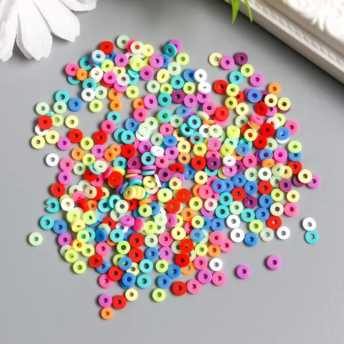 Бусины для творчества PVC "Колечки яркое лето" набор &asymp; 330 шт 0,1х0,4х0,4 см