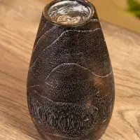 Подсвечник, d=4 см, 8&times;8&times;15 см, дерево джати, тёмно-коричневый