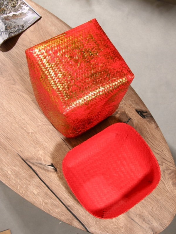 Корзинка плетеная "Голден" 25х25х30 см, розовый