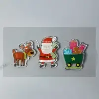 Светодиодная наклейка на окна "Дед Мороз с подарками" 0.5 м, 3 LED, CR2032x2, Т/БЕЛЫЙ