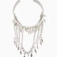 Браслет обод на предплечье &laquo;Перья&raquo;, d=6 см, цвет серебро