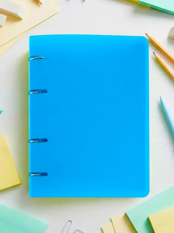 Тетрадь на кольцах Calligrata A5, 120 листов, в клетку, пластиковая обложка, блок офсет, голубая