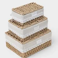 Корзины для хранения SL Home, плетёные, ручной работы, 3 шт.: от 18&times;12&times;8 см до 26&times;20&times;12 см