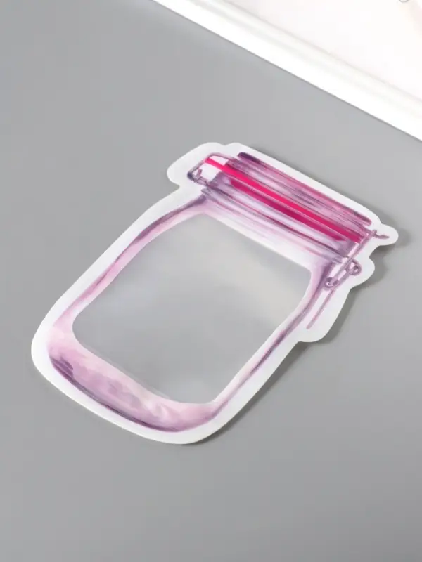 Пакет для хранения Пакет для хранения "Стеклянная банка с зажимом", застёжка zip-lock, розовый 13,7х19,7 см