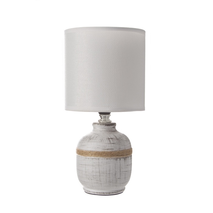 Настольная лампа с абажуром RISALUX «Шарлотта», Е14, 40 Вт, бело-чёрный, 13×13×27 см