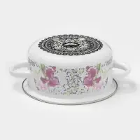 Кастрюля эмалированная &laquo;Мозаика&raquo; 1.5 л, d=15 см, индукция, белая