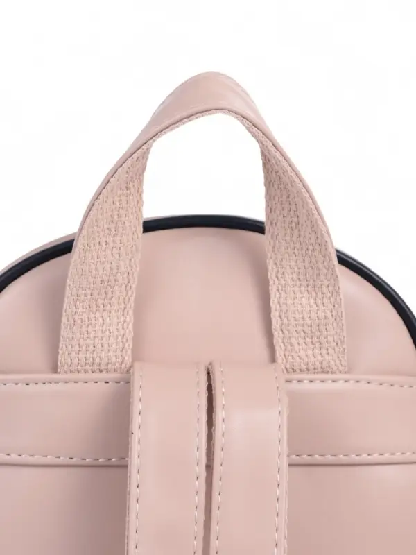 Рюкзак-мини женский на молнии, с карманом, размер 21&times;12&times;27 см, бежевый