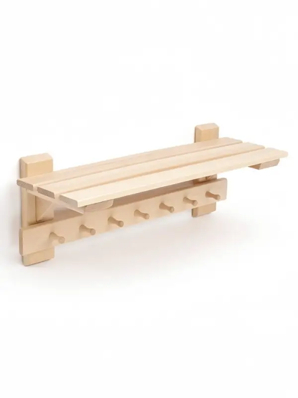 Полка - вешалка "Сосновская №1" 7 крючков 79х27х29 см