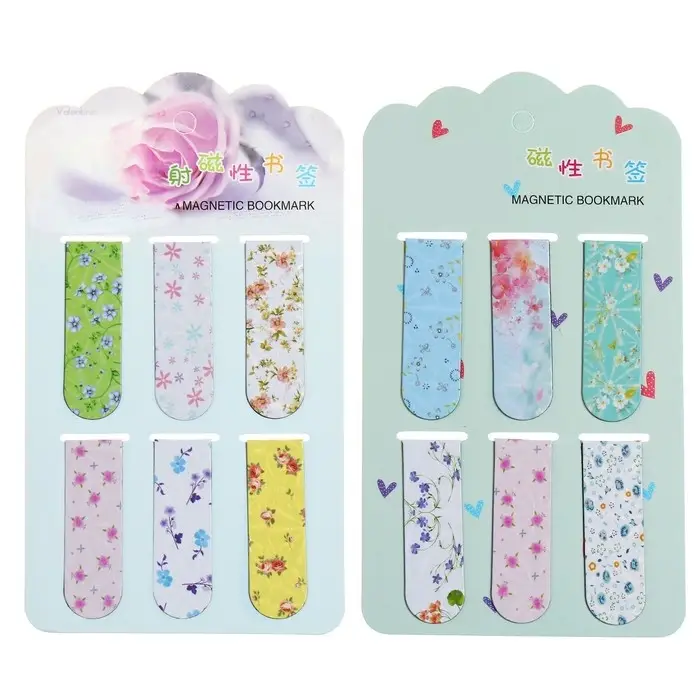 Набор магнитных закладок для книг Calligrata 6 штук, Набор магнитных закладок для книг Calligrata 6 штук, "Цветы", МИКС