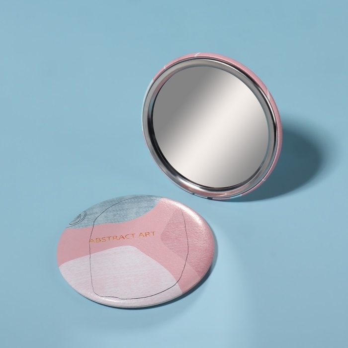 Зеркало карманное «Надписи», d = 7,5 см, искусственная кожа, рисунок МИКС Зеркало карманное «Надписи», d = 7,5 см, искусственная кожа, рисунок МИКС