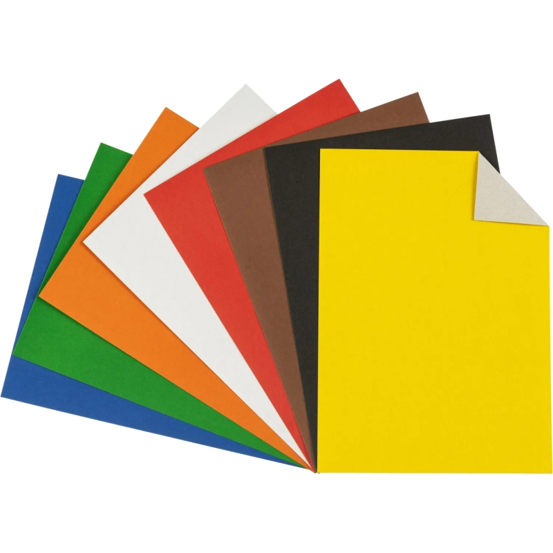 Картон цветной 8л.8цв.А4 немелованный ColorPics в папке