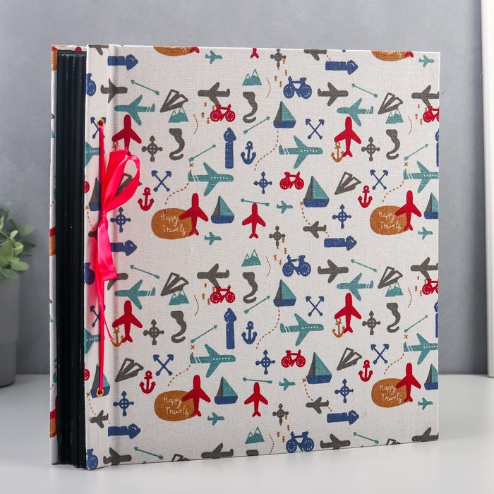 Фотоальбом на 1000 фото 10х15 см Фотоальбом на 1000 фото 10х15 см "Дальние путешествия" текстиль, чёрные листы 5х33х36 см