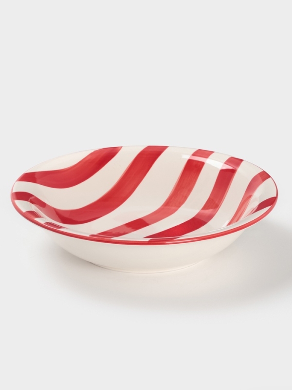 Тарелка глубокая Доляна Тарелка глубокая Доляна "Райе" 21см, 21х5, цвет красный