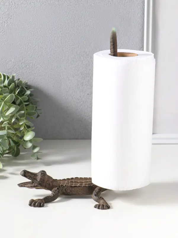 Сувенир чугун держатель для бумажных полотенец "Крокодил" 20х12х28,2 см