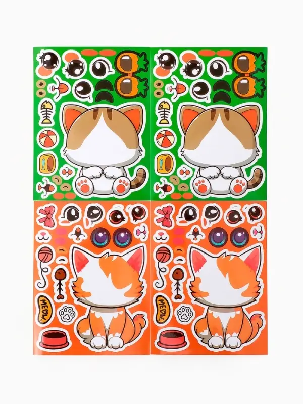 Наклейки детские для творчества "Котята" набор 16 шт.