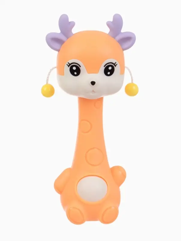 Погремушка-прорезыватель &laquo;Оленёнок Софи&raquo; 2 в 1, от 3 мес. оранжевый/фиолетовый